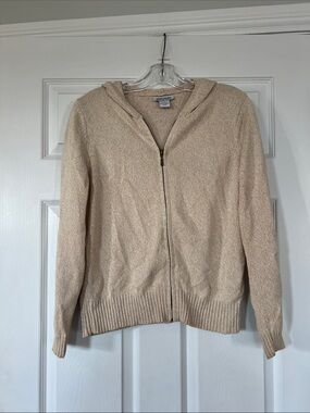 Northern Reflections 100% cotton Beige Hooded Zip Cardigan